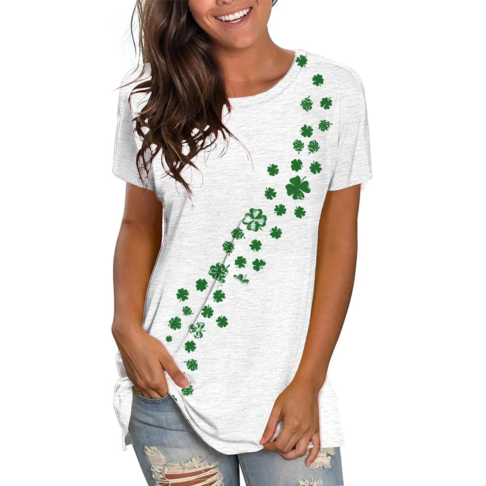 Patrick’s Day Short Sleeve Tops Ladies T shirt Harajuku St Patricks Day Gift May The Luck Of the Irish Be With You Popular Tops friends t shirt Tees