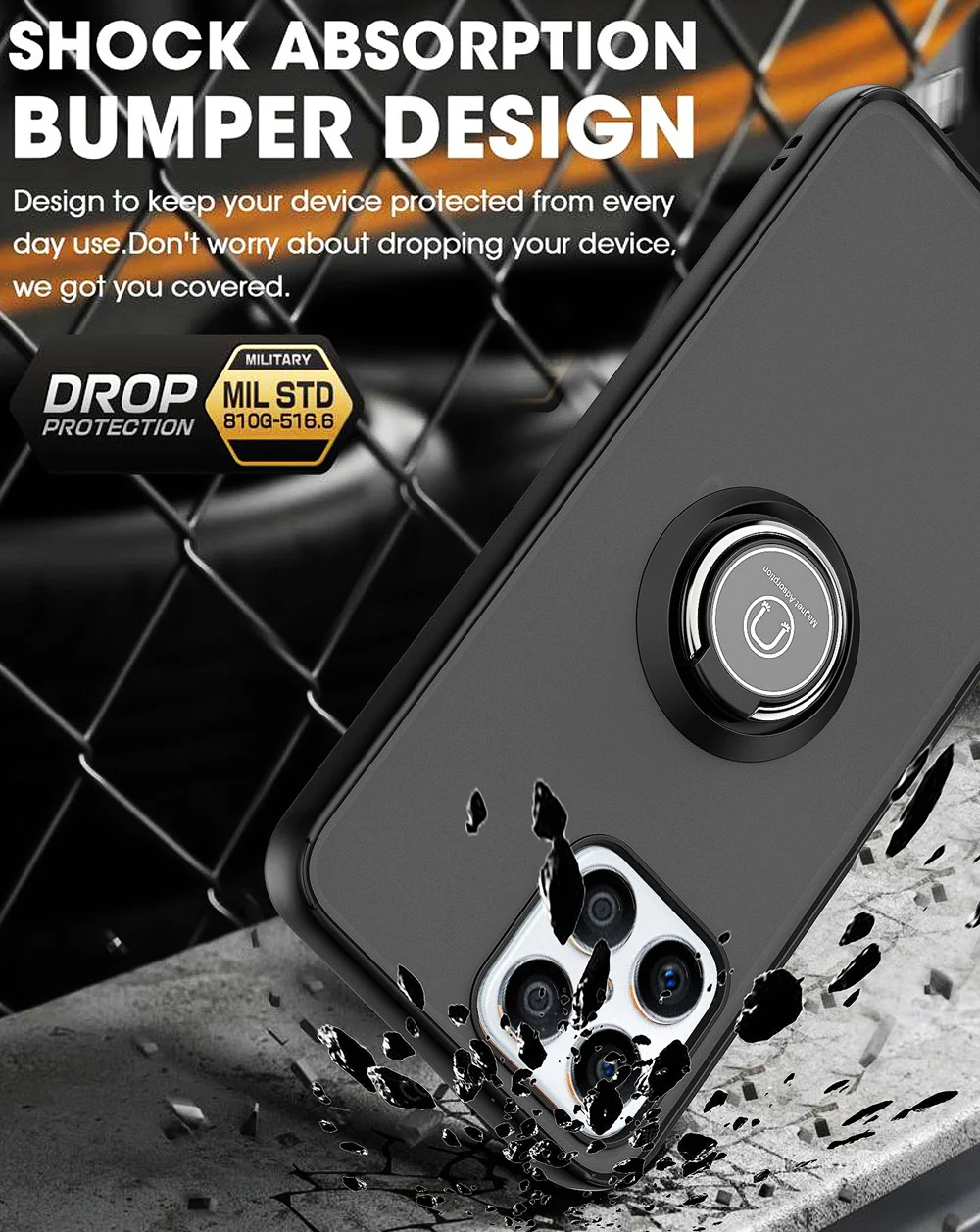 Capa de celular transparente mate com anel para honor x8_voghion.com