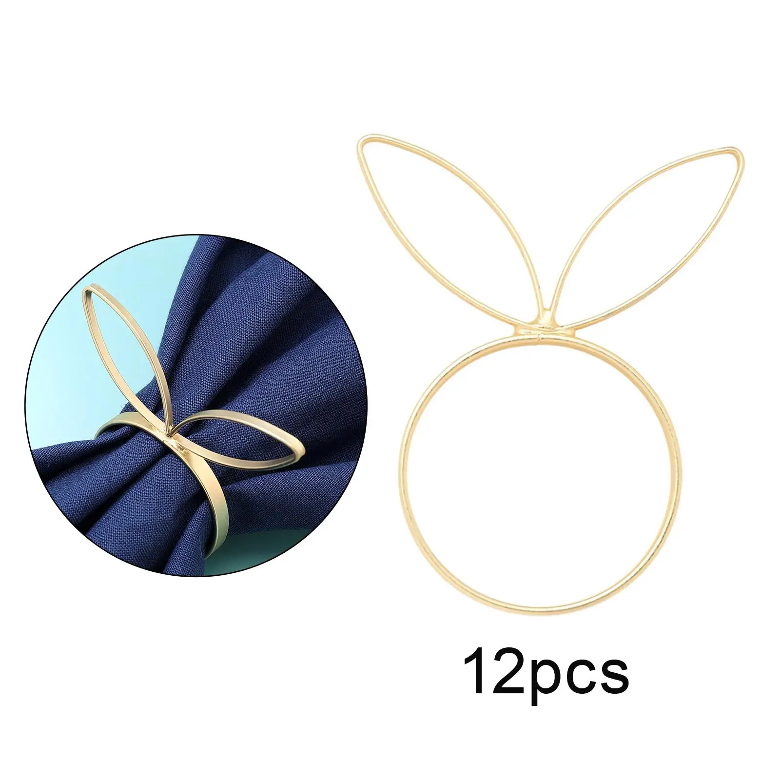 

10x Easter Dinner Napkin Ring Table Decoration Zinc Alloy Delicate Napkin Rings for Easter Spring Holiday Birthday Party Wedding