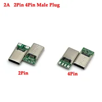 1/20PCS 2A USB 3.1 ประเภท-C 2Pin 4Pin ซ็อกเก็ต Receptacle อะแดปเตอร์ SOLDER Wire & CABLE 16 Pins สนับสนุนบอร์ด PCB 1