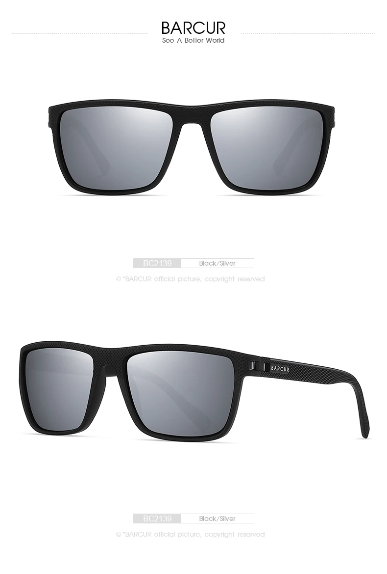 Barcur design tr90 sonnenbrille männer polarisiert leicht gewicht sport sonnen brille frauen brillen zubehör oculos uvab schutz – Detail 14