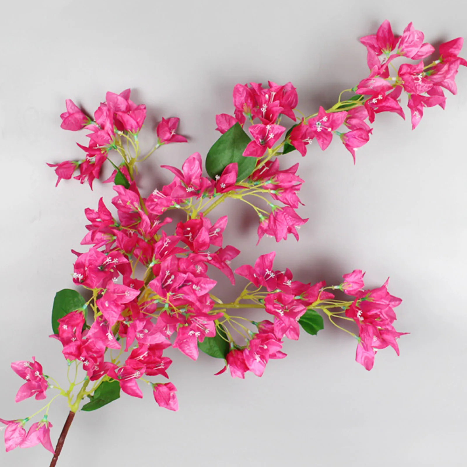 1pc 120cm Artificial Silk Bougainvillea Branches Faux Rose Red Bougainvillea With Iron Wire Stems For Wedding Decoration