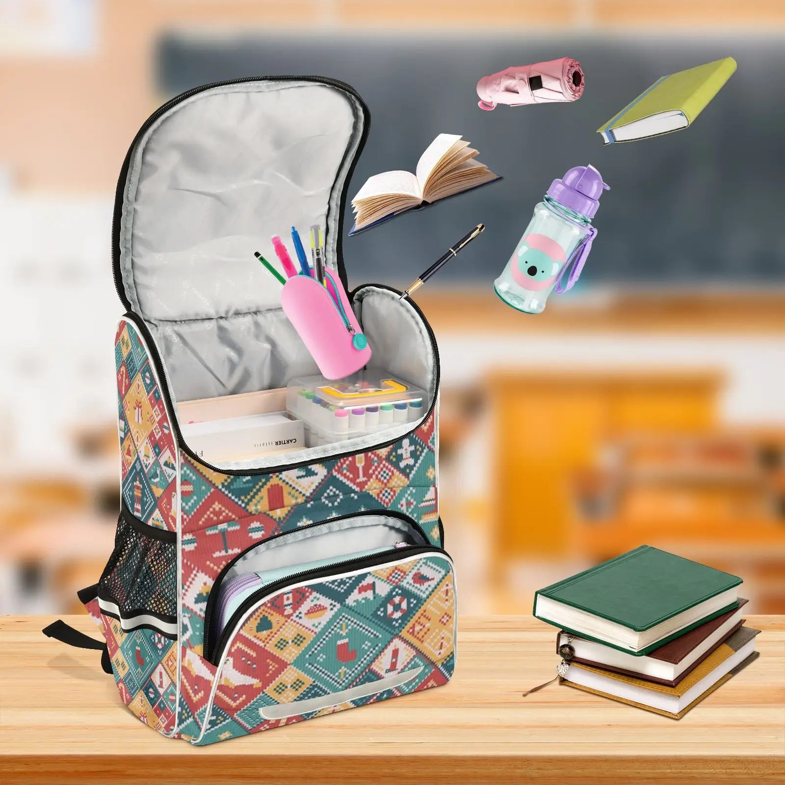 Schoolbag Children Backpack Boy Girl Primary Christmas Element Design Book Bag Multi Pockets large capacity Japanese Backpacks