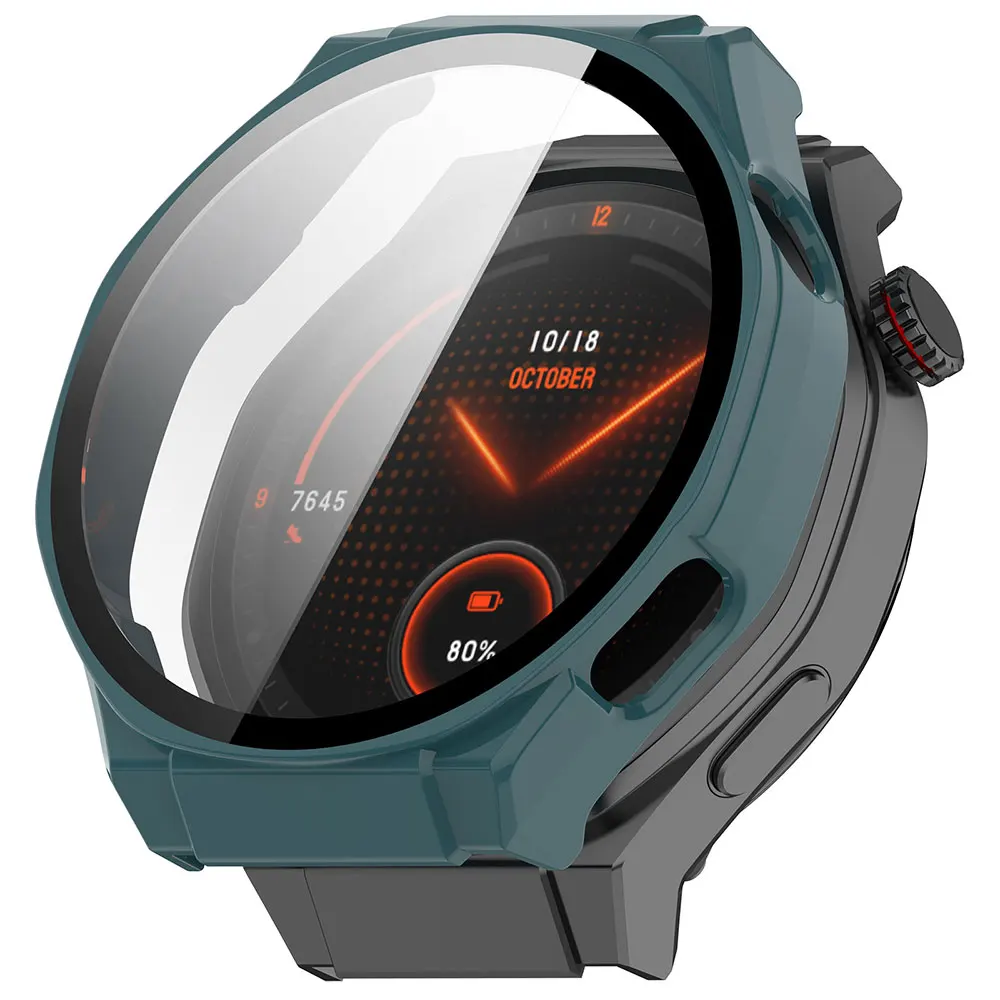 Premium Tempered Glass Smartwatch Protector Case - Durable Screen Cover Bumper Shell