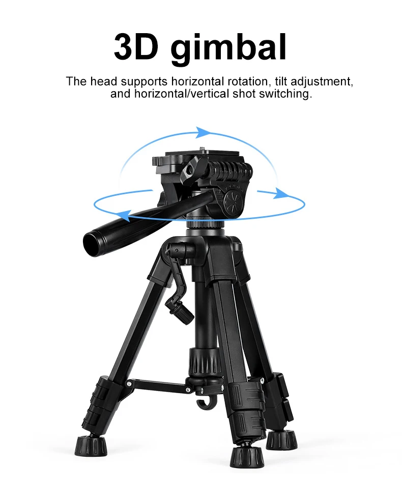 Description Picture 6 of itemAluminum Alloy Camera Tripod With Quick Plates Mount Pan Head For Iconic Brand Nikon SLR Digital Camera Phone Travel Self Tripod