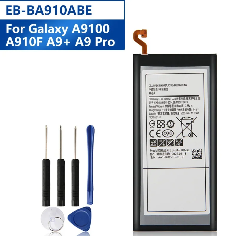 

NEW Replacement Phone Battery EB-BA910ABE For Samsung Galaxy A9100 A910F A9+ A9 Pro SM-A9100 Battery 5000mAh