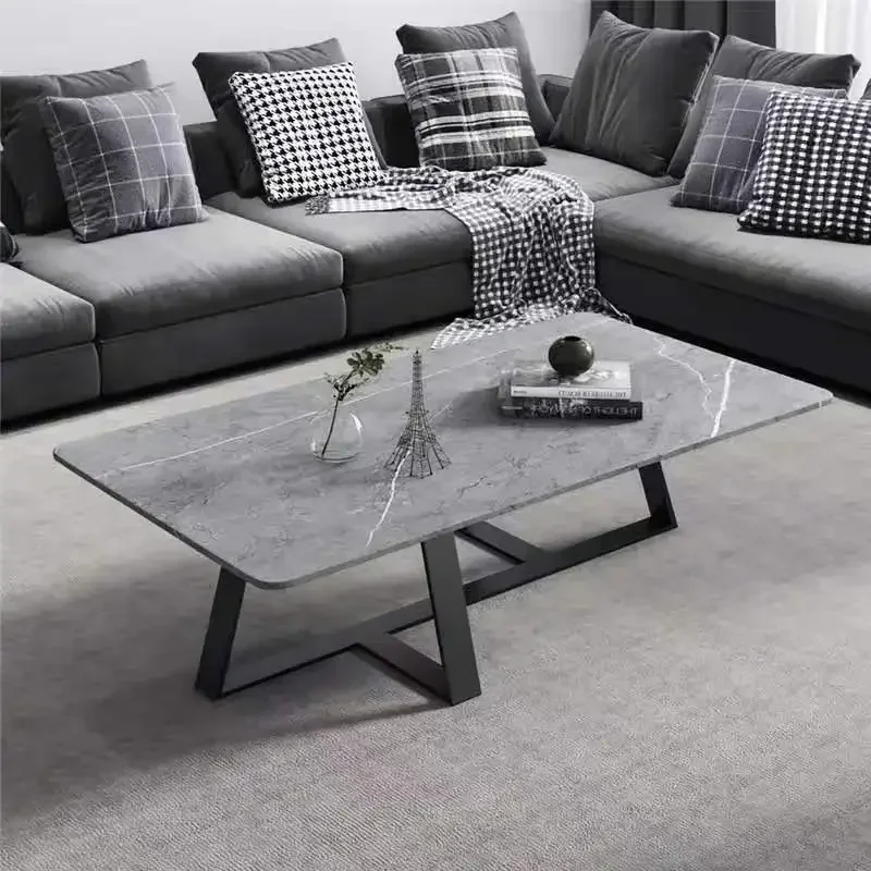 

Unique Rectangle Coffee Table Light Luxury Modern Minimalist Large Side Table Grey Living Room Mesa Auxiliar Home Furniture