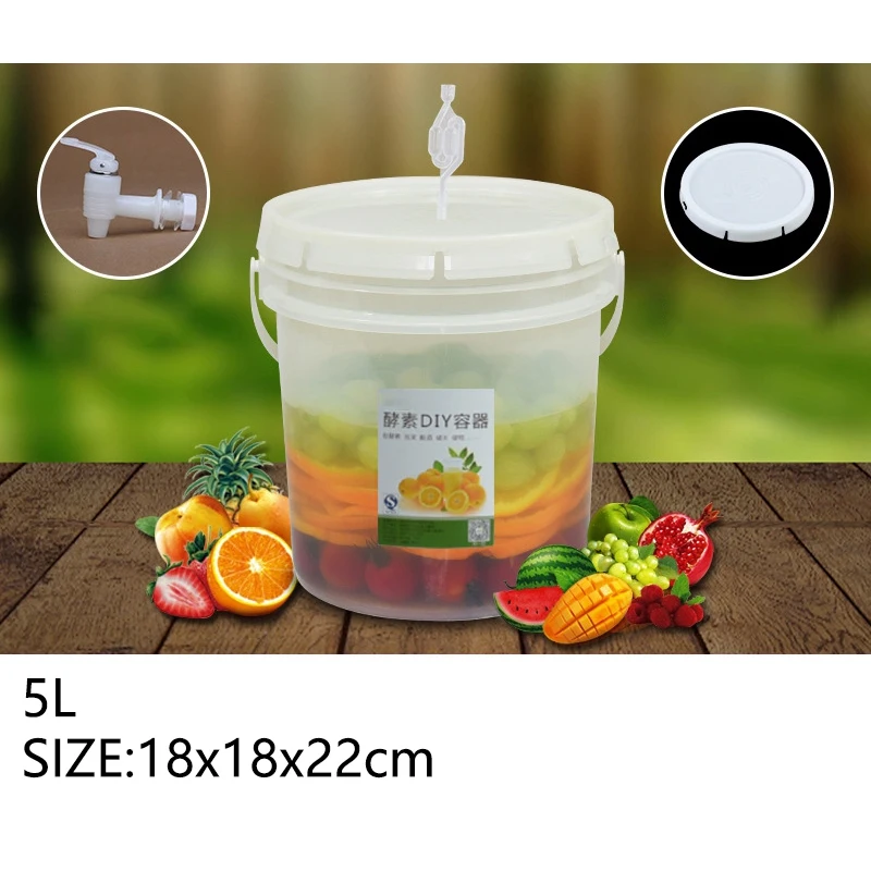 

Plastic Bucket For Wine Fermentation Leakproof Container Beer Fermenter With Airlock Faucet And Lid CNIM Hot