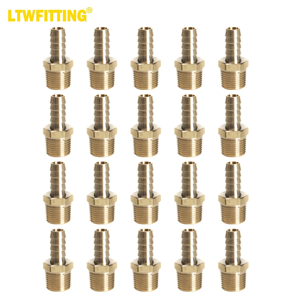 

Латунный штуцер LTWFITTING, штуцер, соединитель, 3,5-дюймовый шланг ID x 3,5-дюймовый Мужской NPT Топливный (комплект из 20)