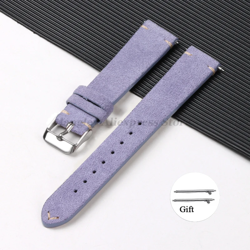 Vintage Brown Soft Suede Calfskin Quick Release Strap