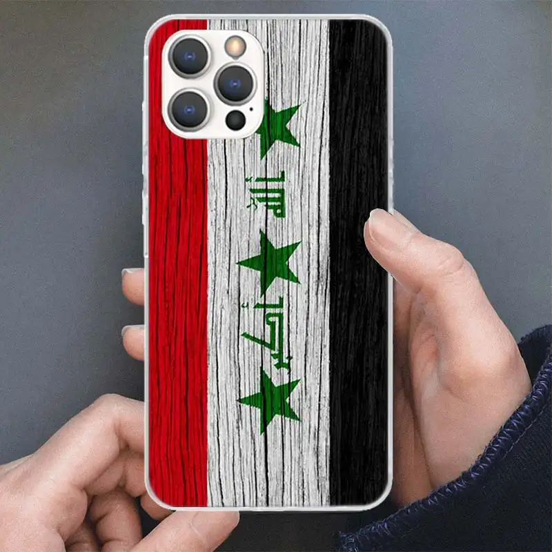 Iraqi Iraq National Flag Phone Case For Apple iPhone 15 Art 14 13 12 11 Pro Max Mini XS XR X 7 Plus 8 + SE Soft Silicone Shell