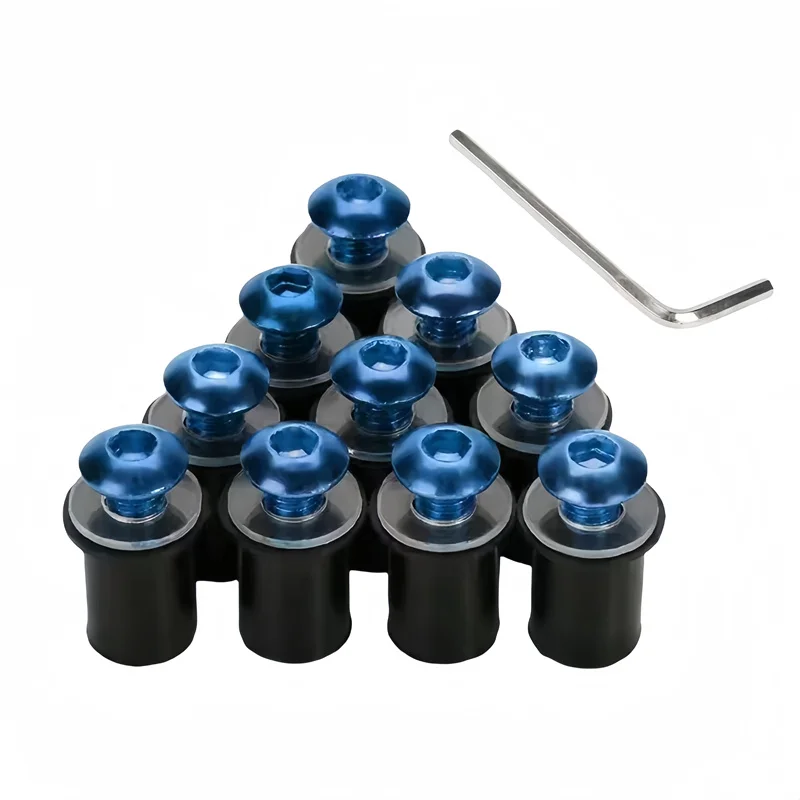 5mm 10PCS Motorcycle Windscreen Windshield Bolts Screws Nut Fastener For Suzuki GSXR 600 750 1000 K1 K2 K3 K4 K5 K6 K7 K8 K9 K11 car accessories motorcycle accessories auto fasteners motorcycle screws motorcycle fasteners