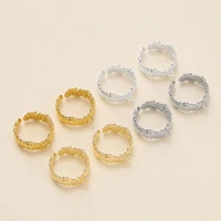 Bague fendue ouverte irrégulière plaquée or 14/18K, 2 pièces/paquet, pour bricolage fait à la main, réglage de bague, fournitures de fabrication de bijoux, accessoires 1