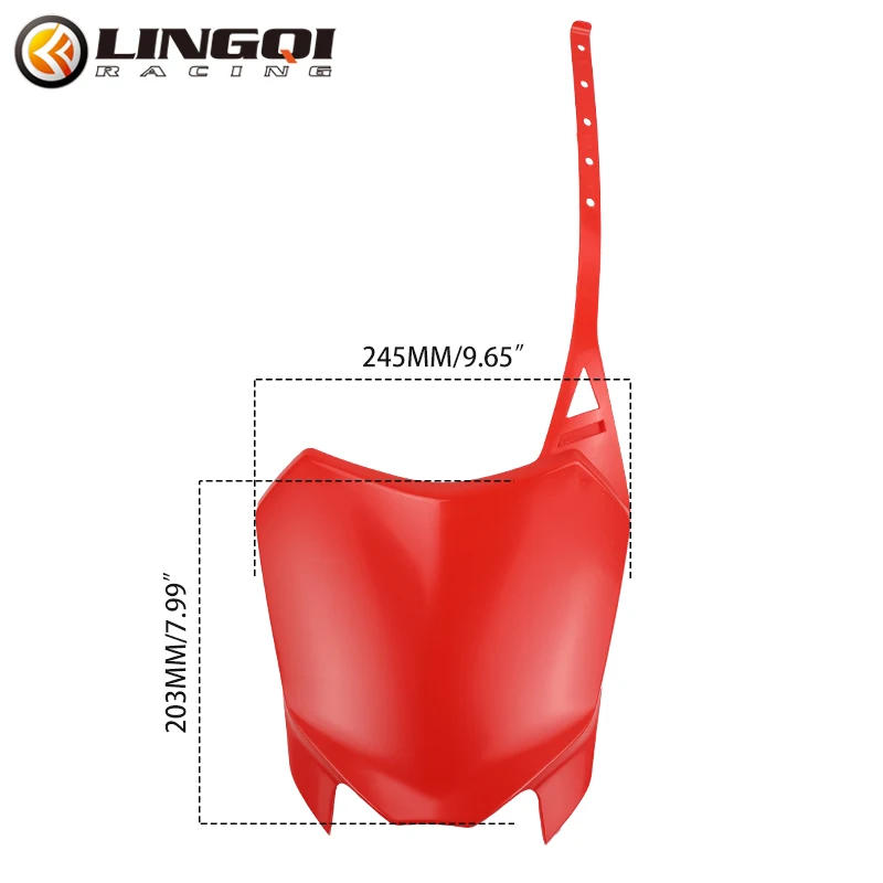 LINGQI RACING Motorcycle Front Number Plate Fairing Mask Plastic Body Cover For CRF110 CRF125 2013 Off Road Pit Dirt Bike