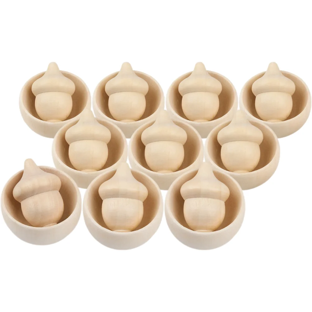 

Toys Toy Kids Plaything Kitchen Educational Wooden Acorn Puzzle Simulated Children Bowl Wood Acorns Playset Kid Developmental