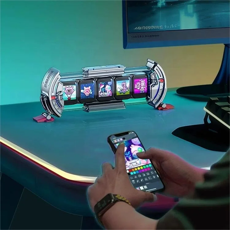 

Divoom Times Gate IPS часы RGB фотодисплей Cyberpunk украшения для игровой комнаты умное управление через приложение цифровые часы