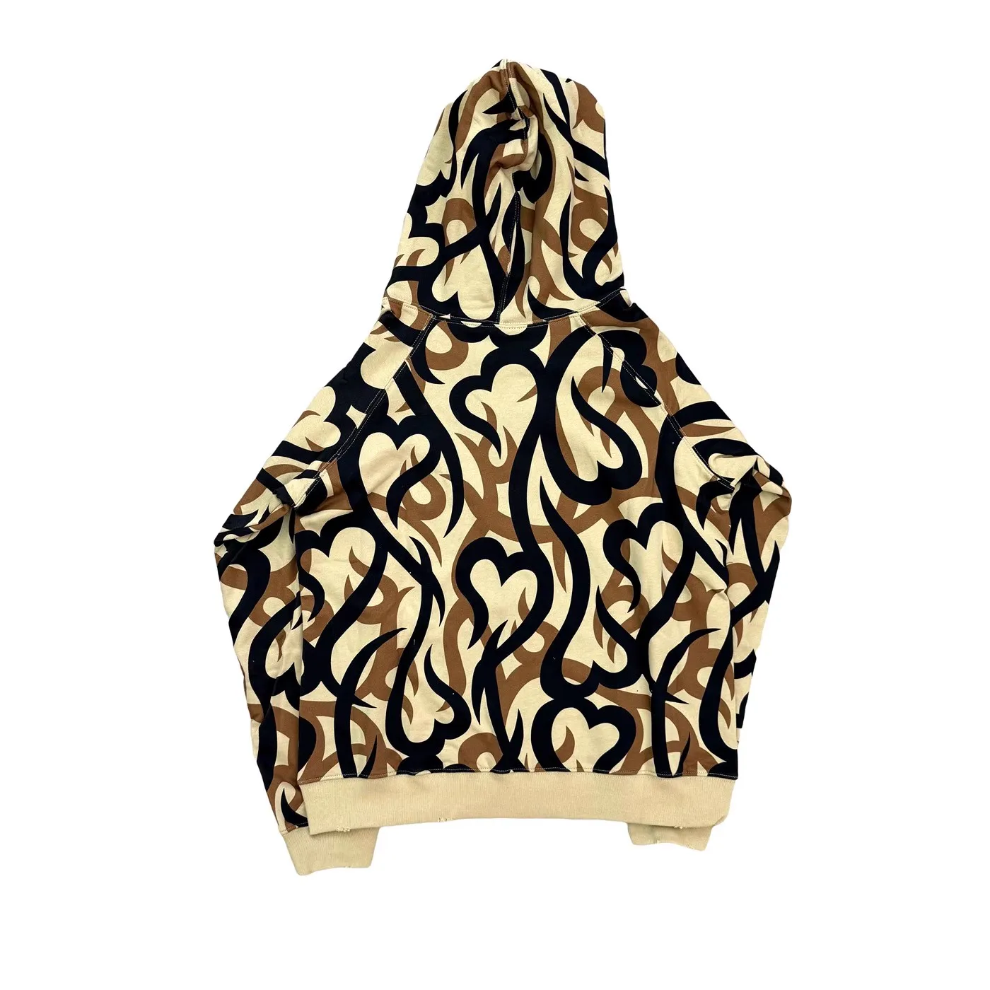 2025 Number Nine Tribal Camo Hearts zip up Thorn Tears Zipper Coat