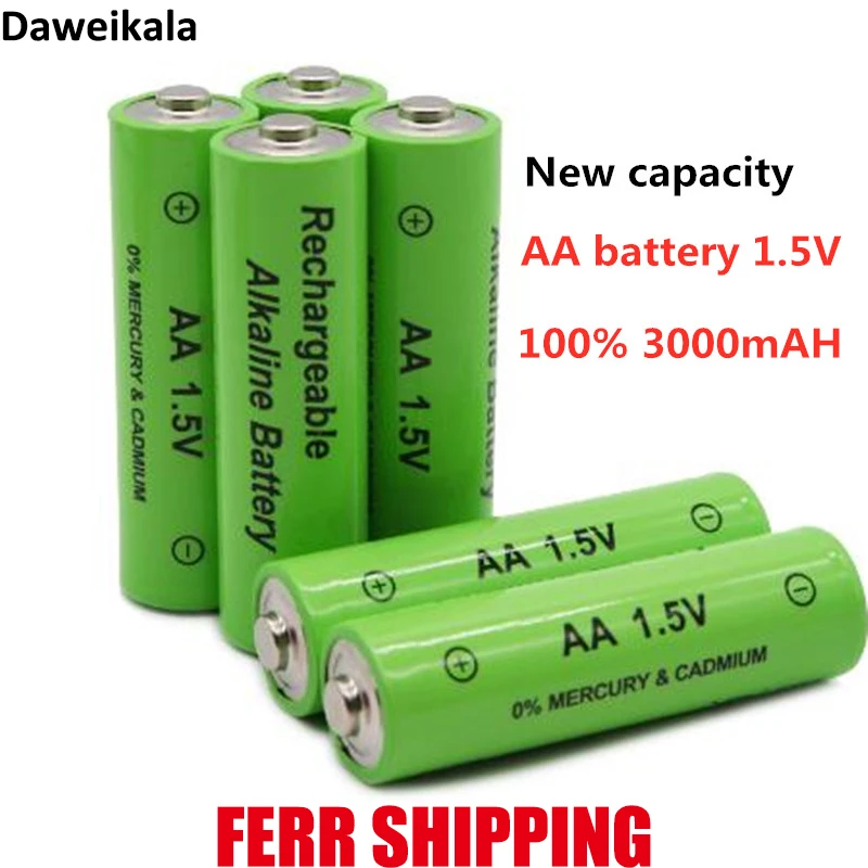 Daweikala New AA battery 3000 mAh Rechargeable battery  1.5 V AA battery for Clocks, mice, computers, toys so on