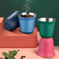 80ML Double-layer Anti-scalding Stainless Steel Coffee Cup Espresso Cup Vacuum Cup Powder Receiver Milk Jug Coffee Coffeeware 2