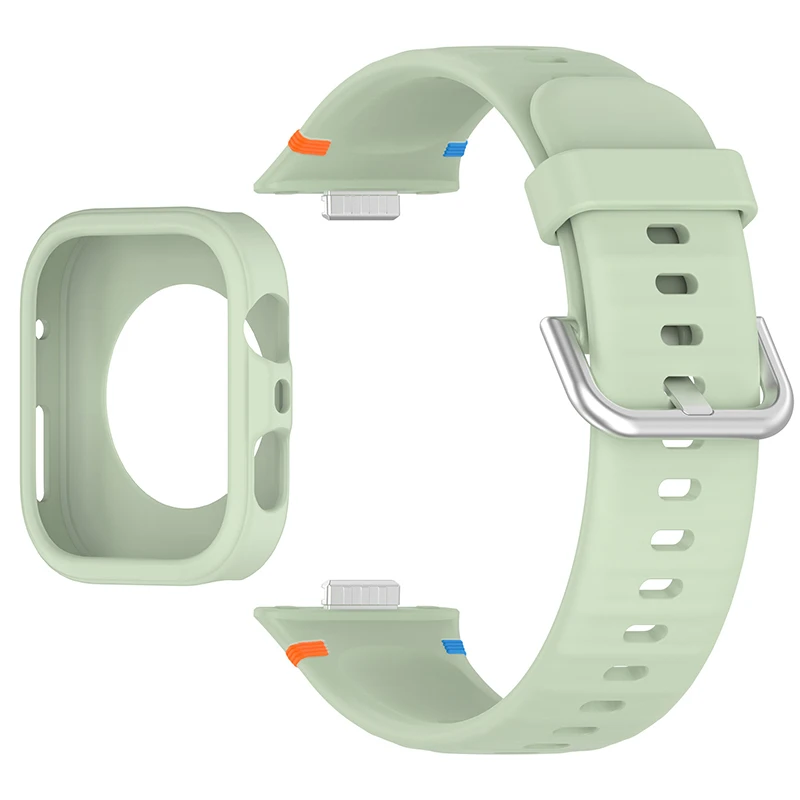 Protective Soft Case with Silicone Sports Strap for Smartwatch Fitness Bands