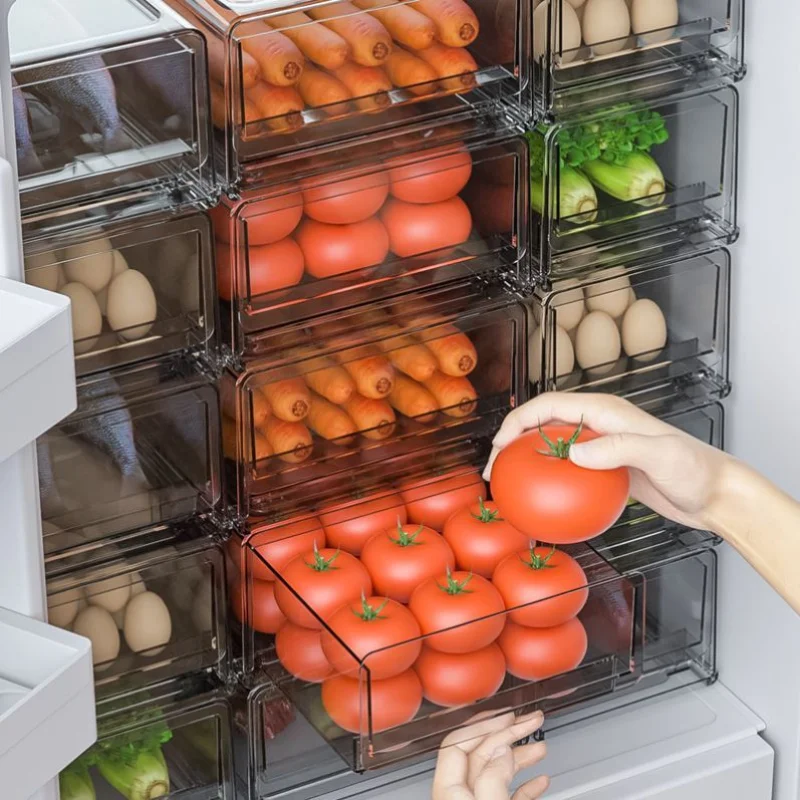 Alpacasso fridge organizer storage bins stackable freezer kitchen