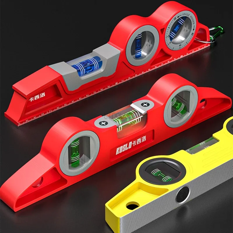 Level Gauge Torpedo Type Strong Magnetic Horizontal Ruler High Precision Solid Cast Aluminum Balance 3 in 1 High-precision Level Bubble