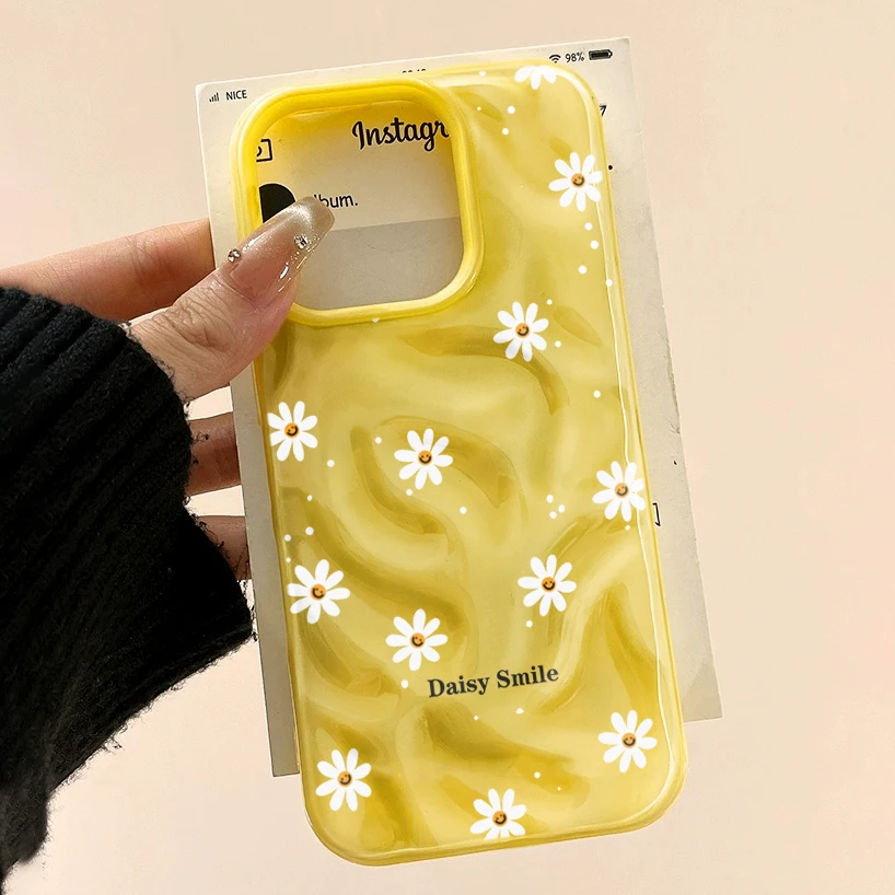 รูปสินค้า เคสโทรศัพท์ลายดอกเดซี่สีสดใส สำหรับ iPhone 15 Pro Max 16 17 14 13 Pro Max 13 12 11 Plus