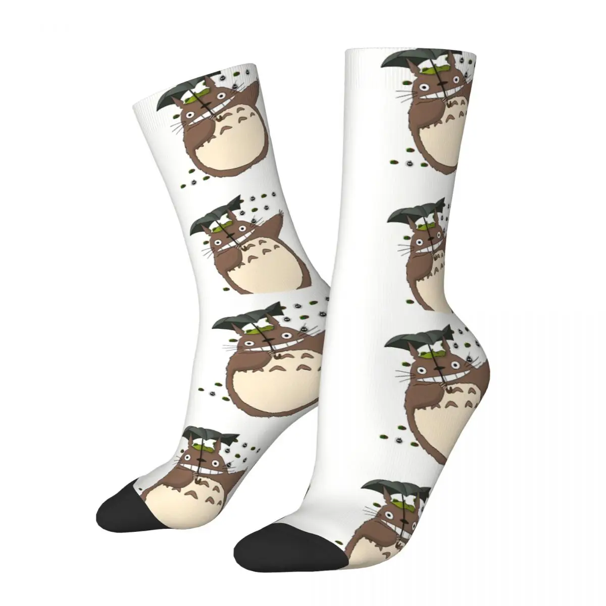 

My Neighbour Totoro Anime Supporting Lotus Leaf Happy Men Women Socks Cycling Novelty Spring Summer Autumn Winter Stockings Gift