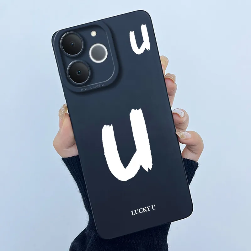 Cute Initial Letters Shockproof Soft Silicone Phone Case Cover Bumper