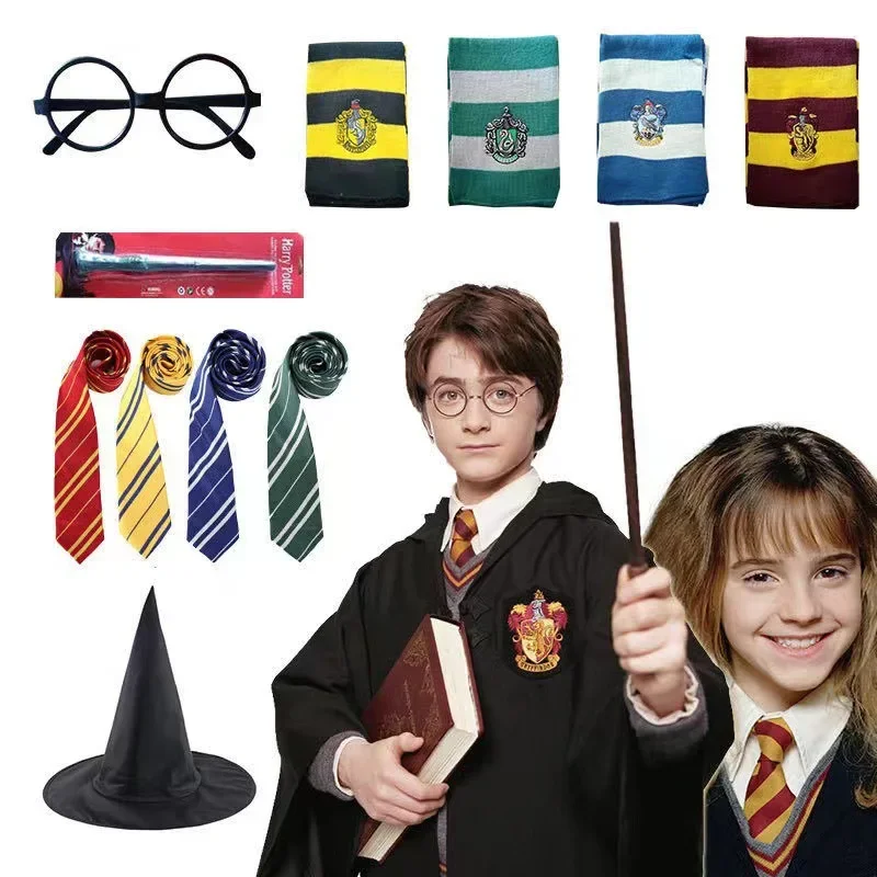 New Harryy Potter Cosplay Hogwarts Costume Magic Robe Hermione Gryffindor Cape Gonna Maglione Tie Slytherin Malfoy Uniforme Scolastica