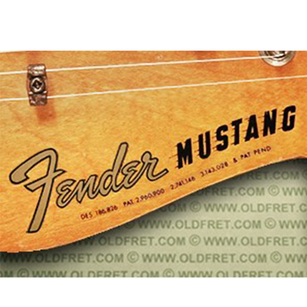 Fender Mustang Guitar Head Logo Water Transfer Sticker