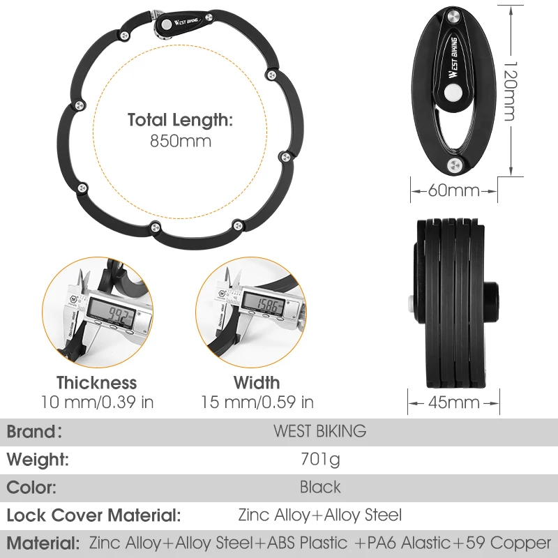 Verrou de vélo pliable robuste Hambourg serrure antivol pour VTT vélo Verrou de vélo pliable robuste Hambourg serrure antivol pour VTT vélo