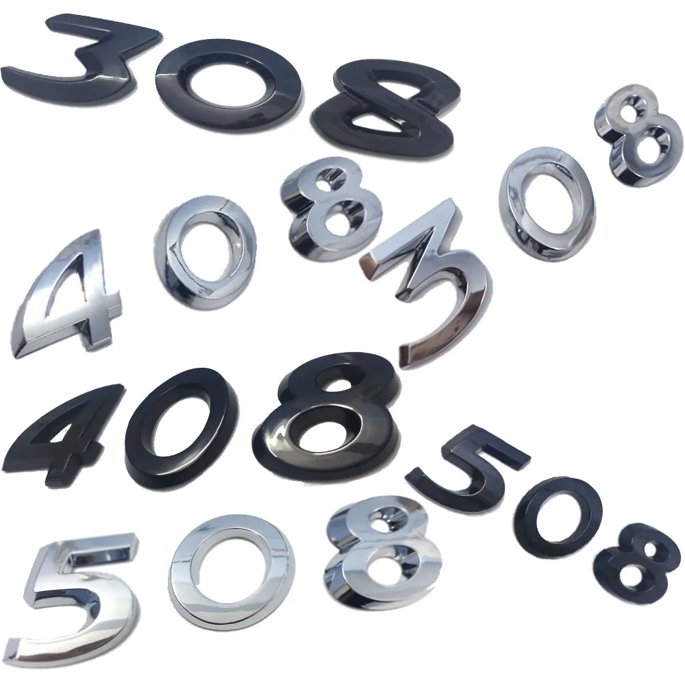 Per Peugeot 308 408 508 Emblema Del Bagagliaio Posteriore Car Styling Decorare 308 408 508 Lettering Badge Sticker Accessori