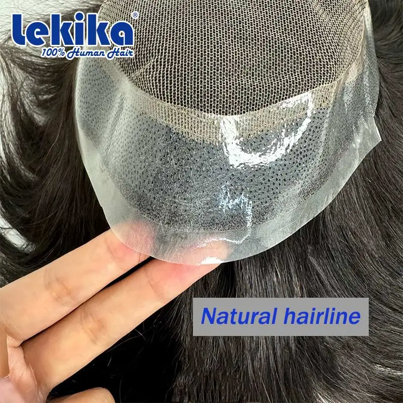 Australia Base Lace Pu Toupee Men Capillary Prosthesis French Lace Wig for Men Indian Human Hair Man Wig Male Hair System Unit human hair toupee