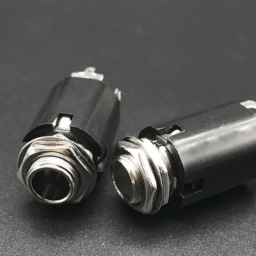 5Pcs 금속 일렉트릭 기타 소켓 기타 베이스 교체용 6.35mm 출력 잭 소켓 높은 내구성 절묘한 장인 정신