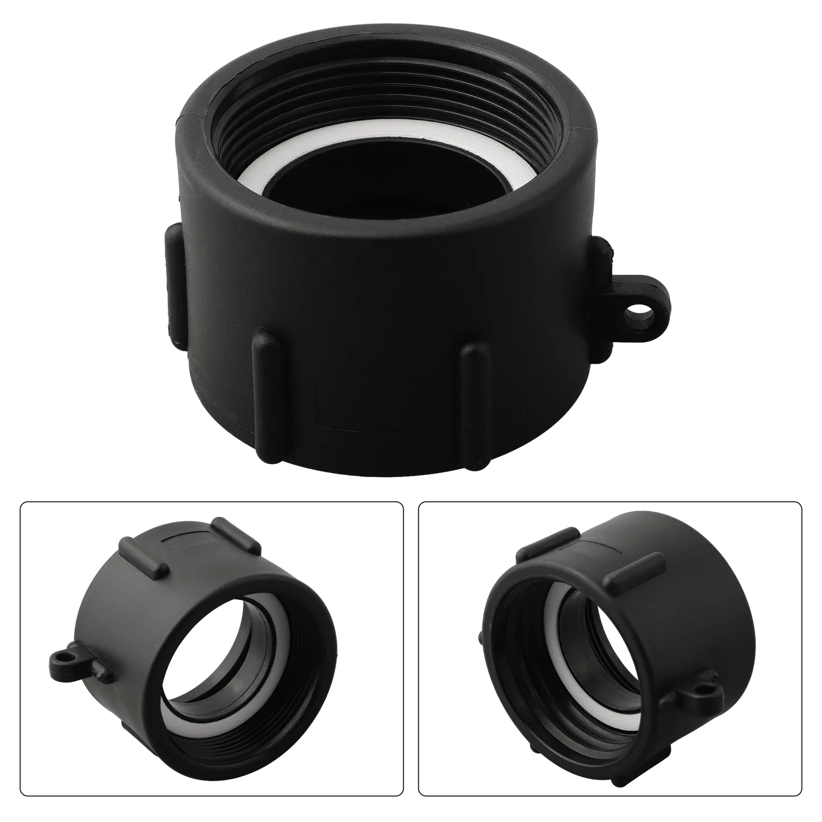 IBC 물 탱크 밸브 어댑터 커넥터 배럴 피팅 부품 키트, 플라스틱 1000L, 60mm 암나사-60mm 수나사, 2 인치, 1 개