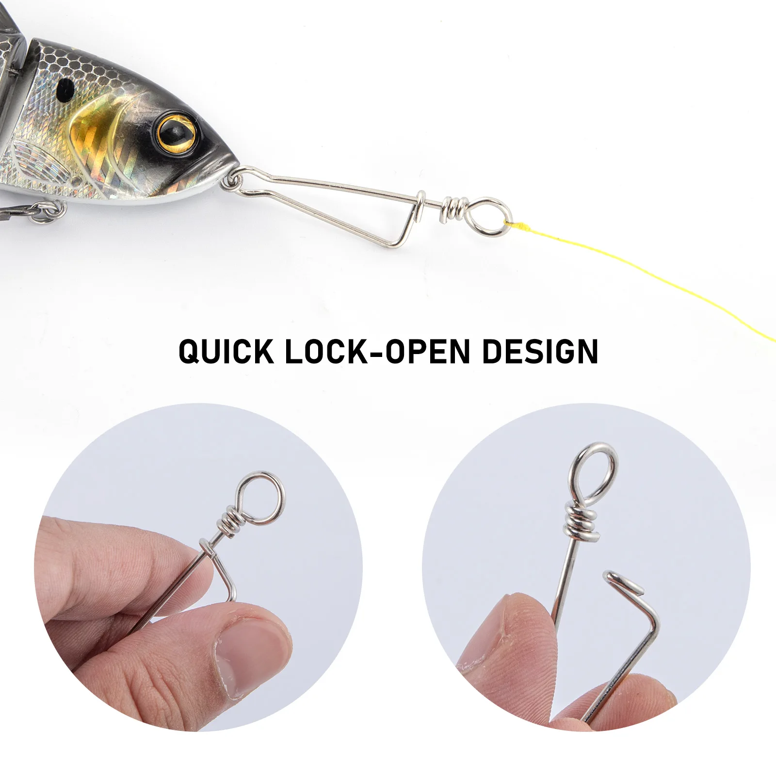 20pcs Fishing Swivel Snap Stainless Steel Quick Change Clip Coastlock Snap  Hook Lure Connector Heavy Duty Saltwater Bass Trout - AliExpress