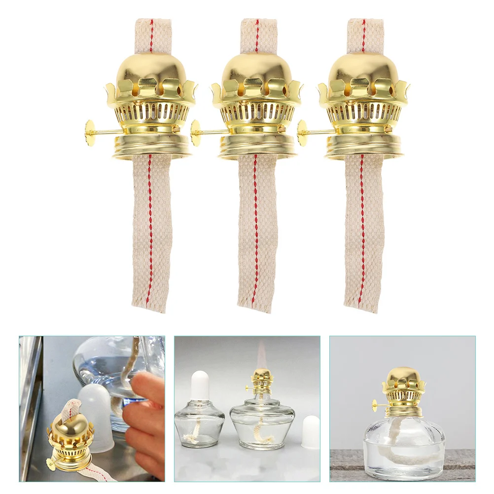 3 Sets Glass Oil Lamp Accessories Finials Frother Replaceable Burner Parts