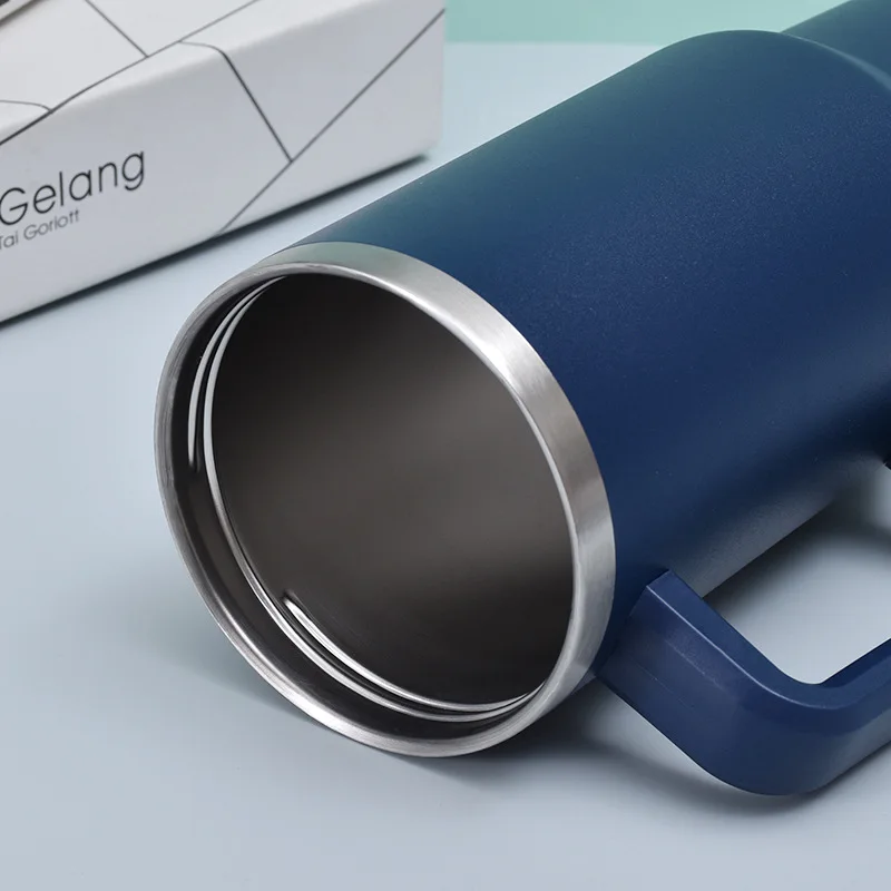 40oz Tumbler Vacuum Insulated Thermos Travel Cup Stainless Steel Water Bottle Coffee Mugs With Handle Outdoor Drinkware