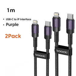 Toocki 20W USB - C to Lightning Fast Charging Cable (1m Purple 2Pcs)