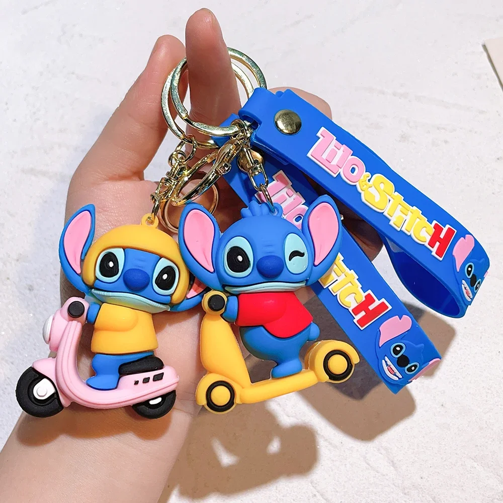 Stitch Keychain Anime Figure Stitch Pendant Keychains Accessories Cartoon Key Buckle Women Car Keyring Backpack Bag Gift anime one piece keychains accessories luffy hat zoro charm car bag key ring pendant metal keychain holder toys for xmas gift