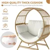 Egg Chair Outdoor Indoor, Oversized Rattan Chair with Thicken Cushion Wicker Patio Lounge Chair, Basket Chair for Living Room 4
