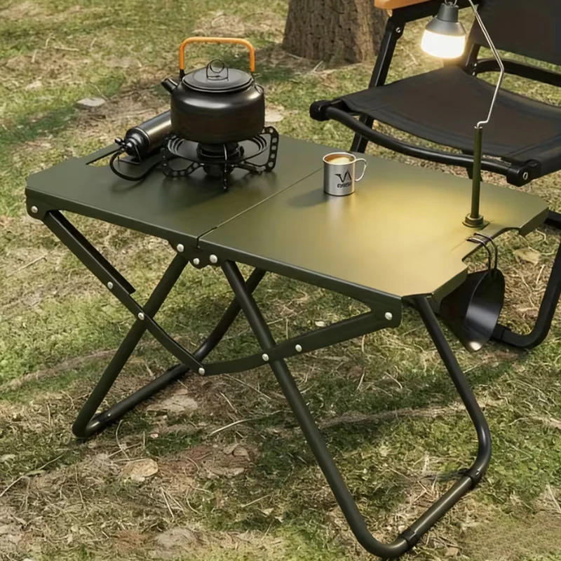Tavolo Tattico da Esterno IGT Multifunzionale per Campeggio, Piccolo Tavolo da Tè, Tavolo da Picnic, Attrezzatura da Campeggio, Tavolo Pieghevole da Viaggio - immagine 2