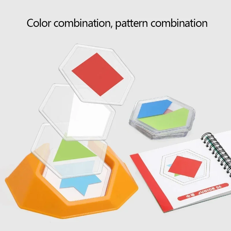 Engaging Kids' Toy Color Code Puzzle Game with 100 Challenges Enhancing Spatial Thinking through Tangram Jigsaw Board 6