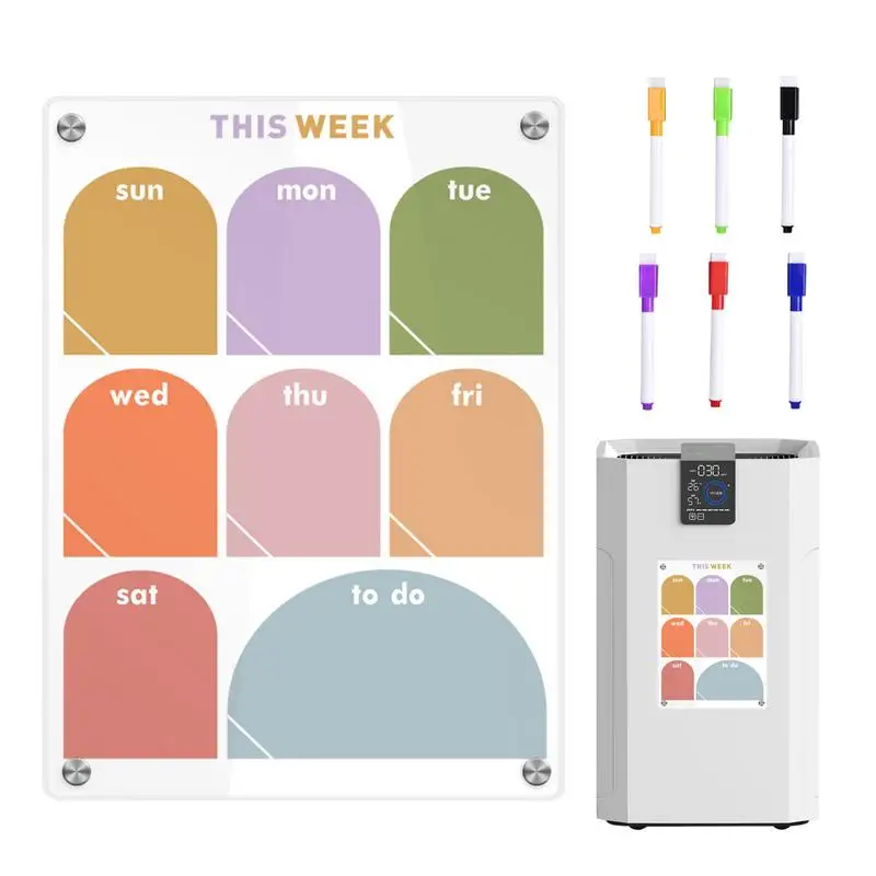 

Magnetic Fridge Memo Board Acrylic Dry Erase Board For Weekly Meal Planner To Do List Reminders Magnetic Includes 6 Markers