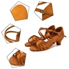 Latin Dance Shoes for Girls Women Ladies Ballroom Modern Tango Salsa Dancing Performance Shoes Medium Heels Training Shoes 6