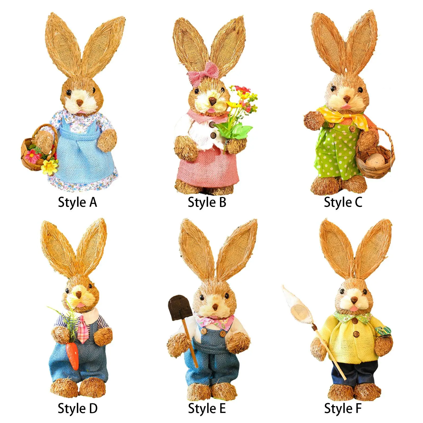 

Straw Bunny Figurine DIY Material Pack Handmade Party Supplies Desktop