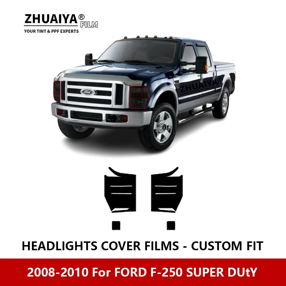 

Для FORD F-250 SUPER DUTY 2008-2010 Автомобильная внешняя фара с защитой от царапин PPF предварительно вырезанная Защитная пленка для ремонта автомобильных наклеек