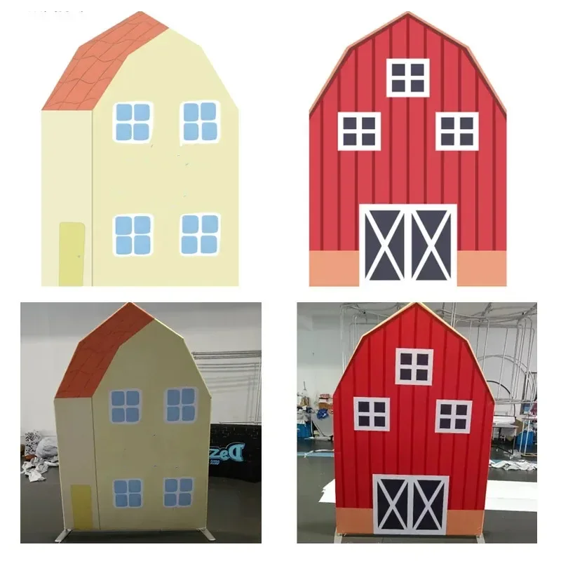 

Grainbuds X6 Barn Shape Arch Background Frame Set 5x7.5ft Wedding Backdrop Stand Kit Decoration Props Event Party Backdrop Stand