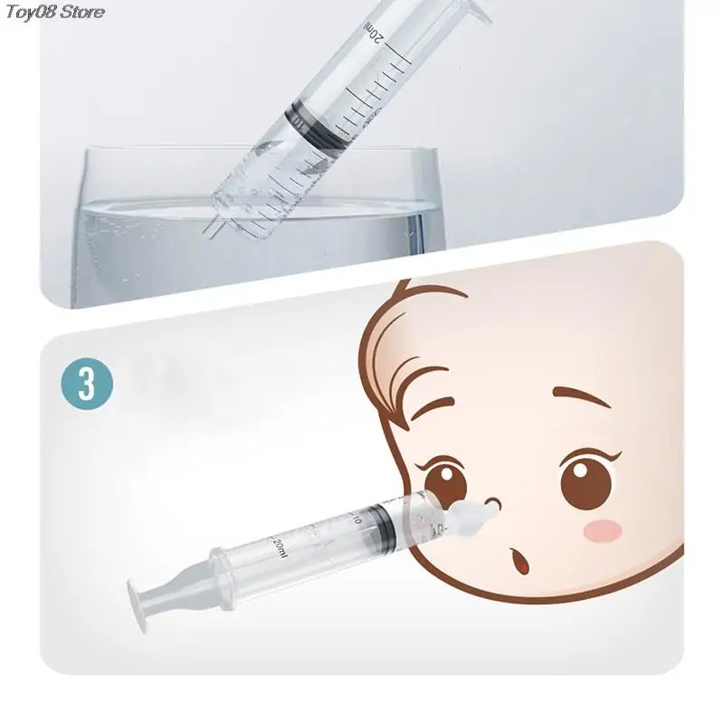2pcs/Box 10ml 20ml Syringe Baby Nasal Irrigator Portable Infant Nose Cleaner Rinsing Device Soften nasal scab For Kids Children